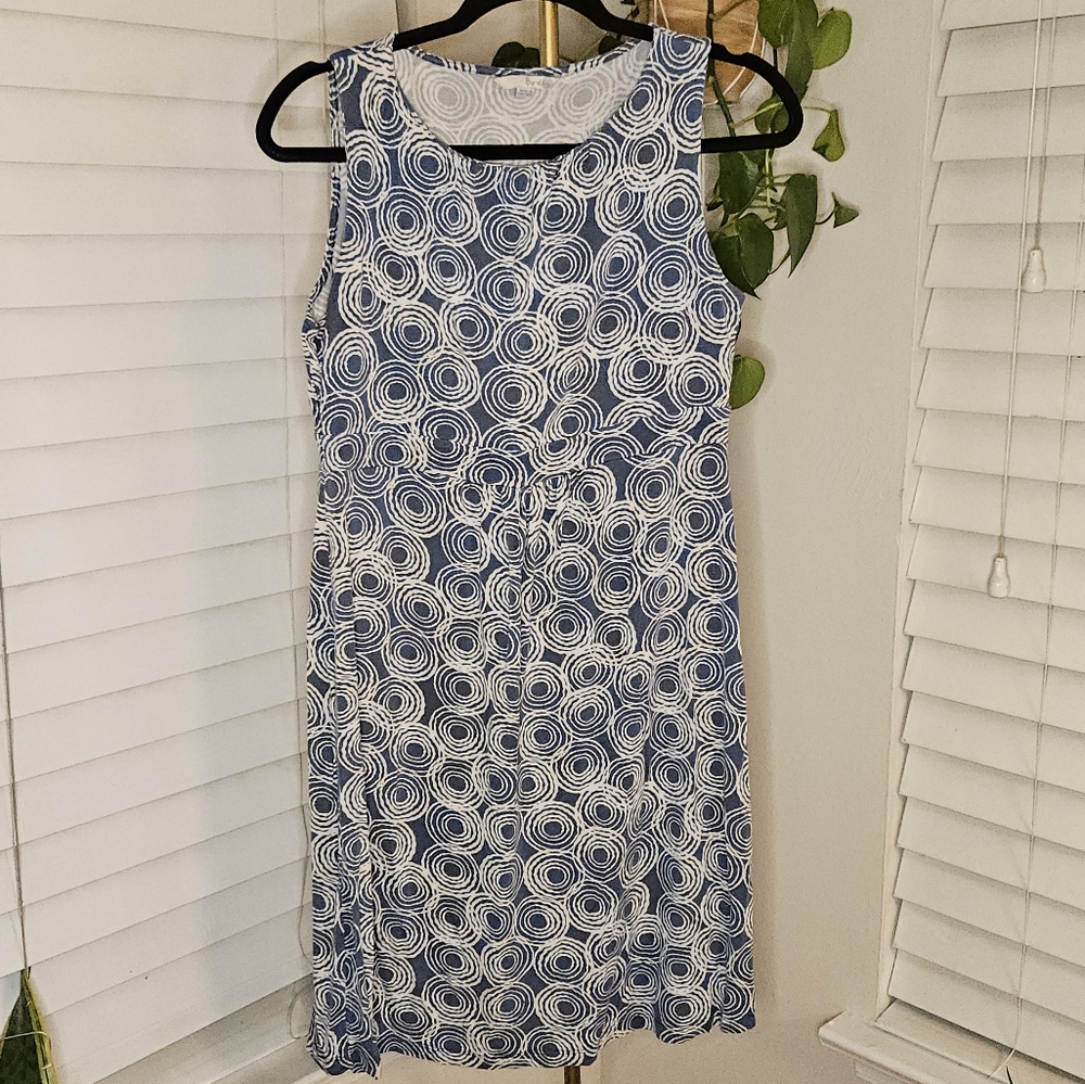 Boden Blue and White Midi Dress